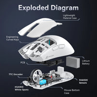X11 Mouse PAW3311 Wireless 1K Hz Macro Magnetic RGB Docking Charger for Gaming
